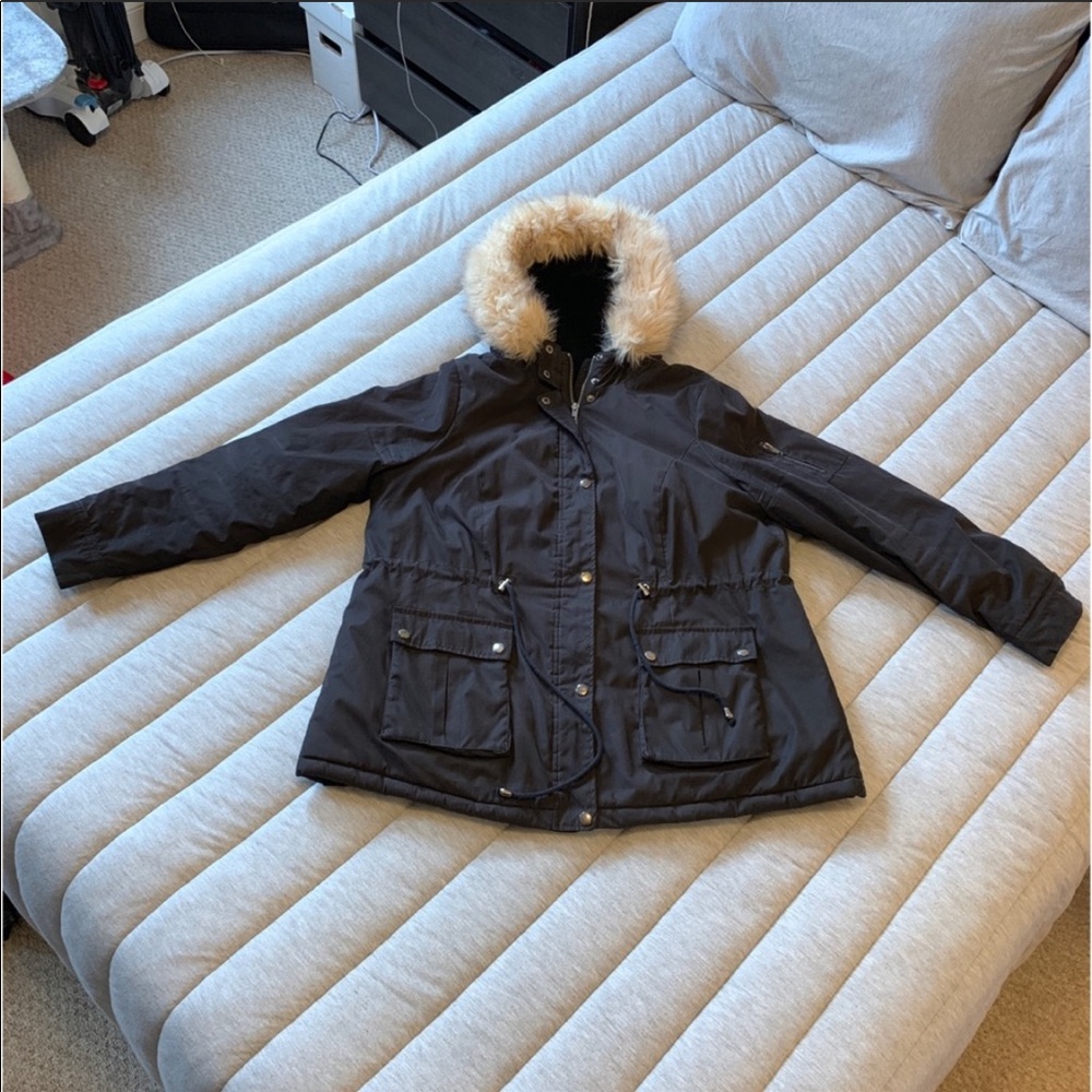 Torrid Sz 0 Twill Sherpa Lined Anorak Coat